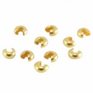 DQ Metal Crimp bead cover 5x3mm Gold